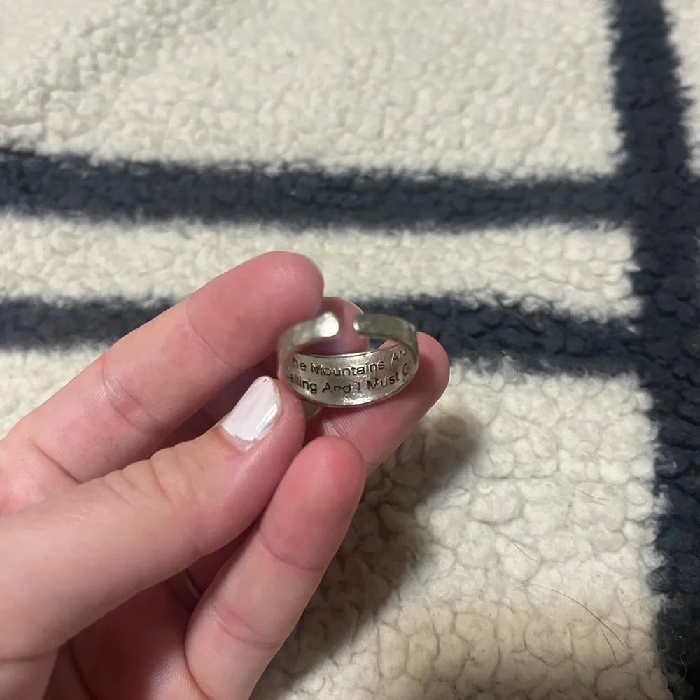Silver Ring with Engraved Design Size 8